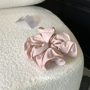 奶油色系发绳ins韩系博主同款 哟 褶皱减龄大肠发圈 大号 罗小辛