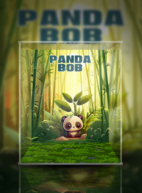 找寻独角兽 FAMER BOB 150%熊猫 潮玩收纳防尘亚克力展示盒