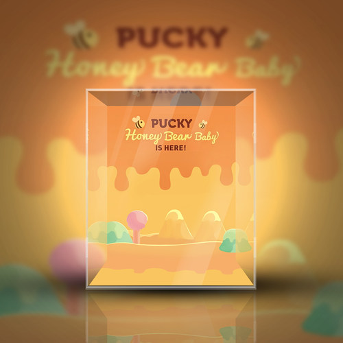 泡泡玛特 PUCKY 毕奇 蜜蜂熊 吊卡 潮玩 盲盒 专用展示盒