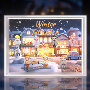 POPMART泡泡玛特Baby Molly积极入冬指南系列相框展示盒