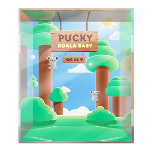 泡泡玛特PUCKY毕奇飞行系列盲盒考拉宝宝吊卡潮玩专用展示盒