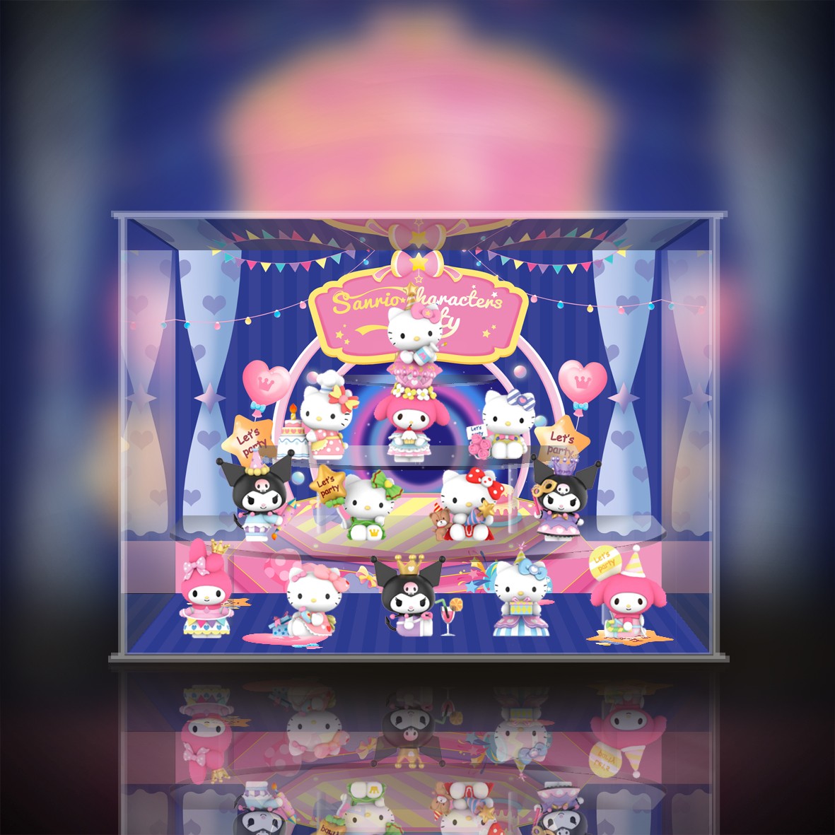 泡泡马特 HelloKitty 三丽鸥 明星派对潮玩 盲盒专用亚克力展示盒