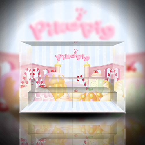 屁可猪盲盒Piko Pig甜品系列手办摆件 潮玩盲盒防尘亚克力展示盒