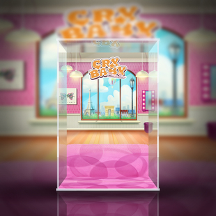 POPMART泡泡玛特 crybaby哭娃 shiny shiny 粉 潮玩公仔展示盒