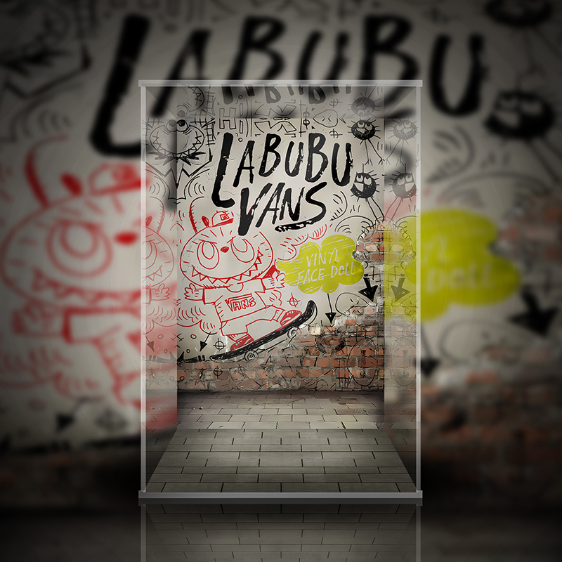 LABUBUVans搪胶潮玩收纳展示盒
