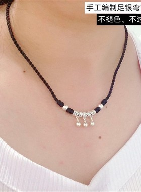 女士手工足银防过敏不掉色锁骨链