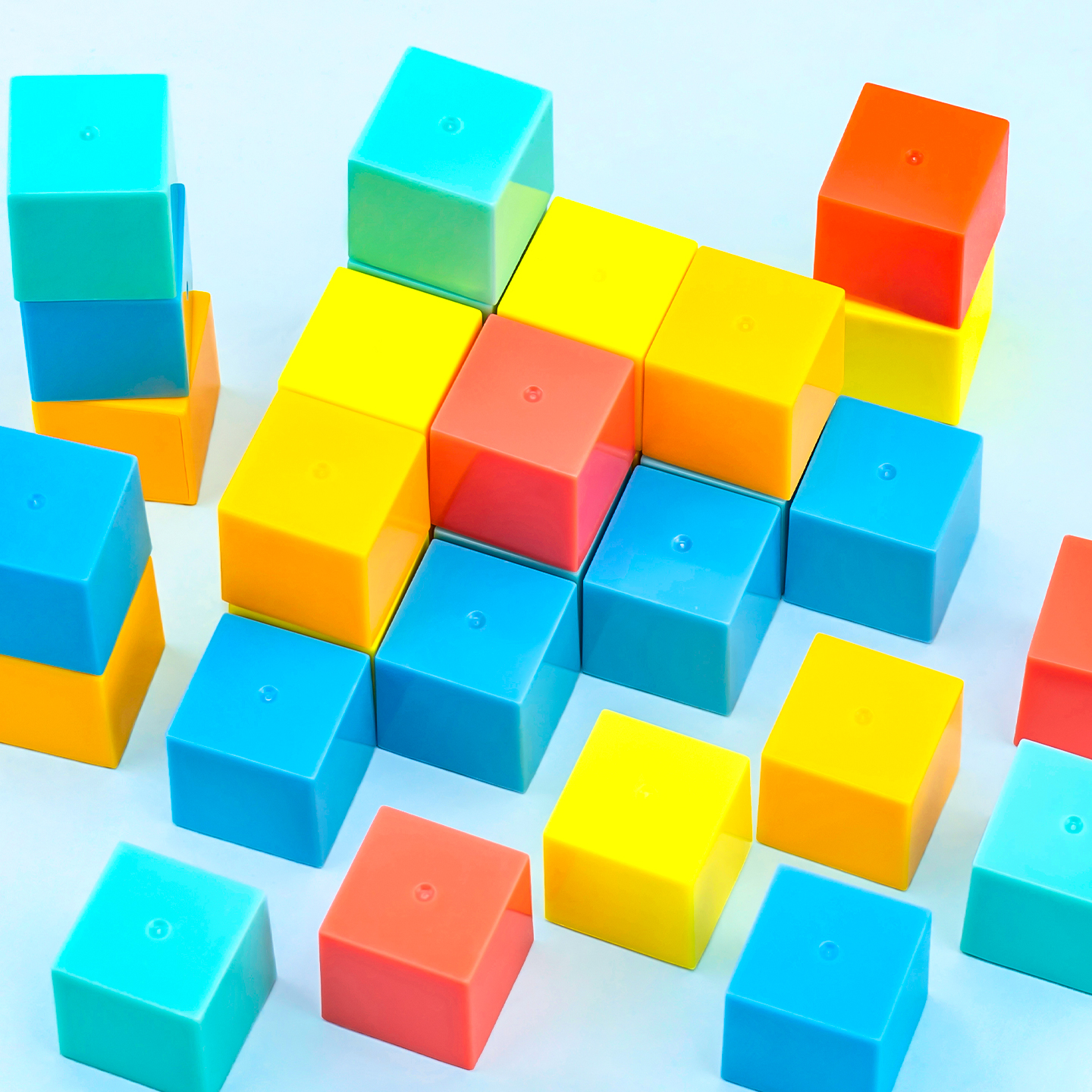 学纷彩色正方体小方块模型