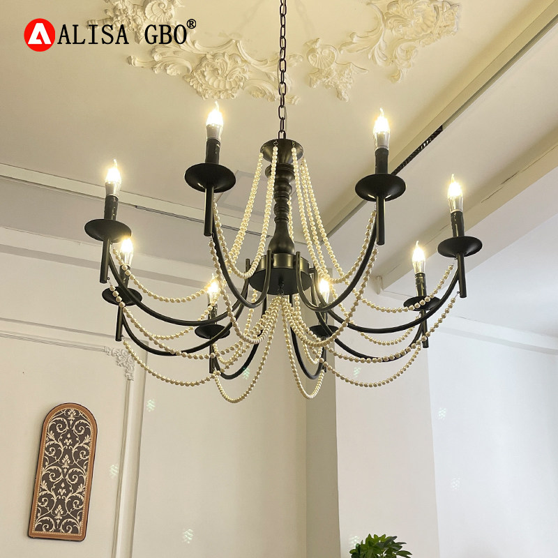 爱丽莎赫本法式复古客厅吊灯中古风珍珠吊灯餐厅美式卧室灯具简约,家装灯饰光源,客厅吊灯,淘宝优惠券,粉丝福利购,淘宝优惠卷