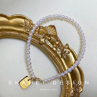 SHAHEI Luck吊牌小众ins设计轻奢复古 天然淡水小珍珠手链Good