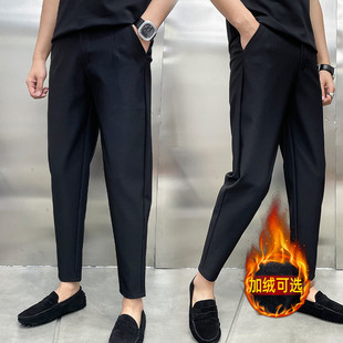 男黑武士休闲百搭弹力休闲小脚裤 冬季 显瘦商务小直筒西裤 韩版 新款