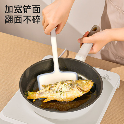 日本硅胶煎鱼煎铲锅铲翻鱼铲炸鱼神器不粘加宽牛排烙饼厨房铲子