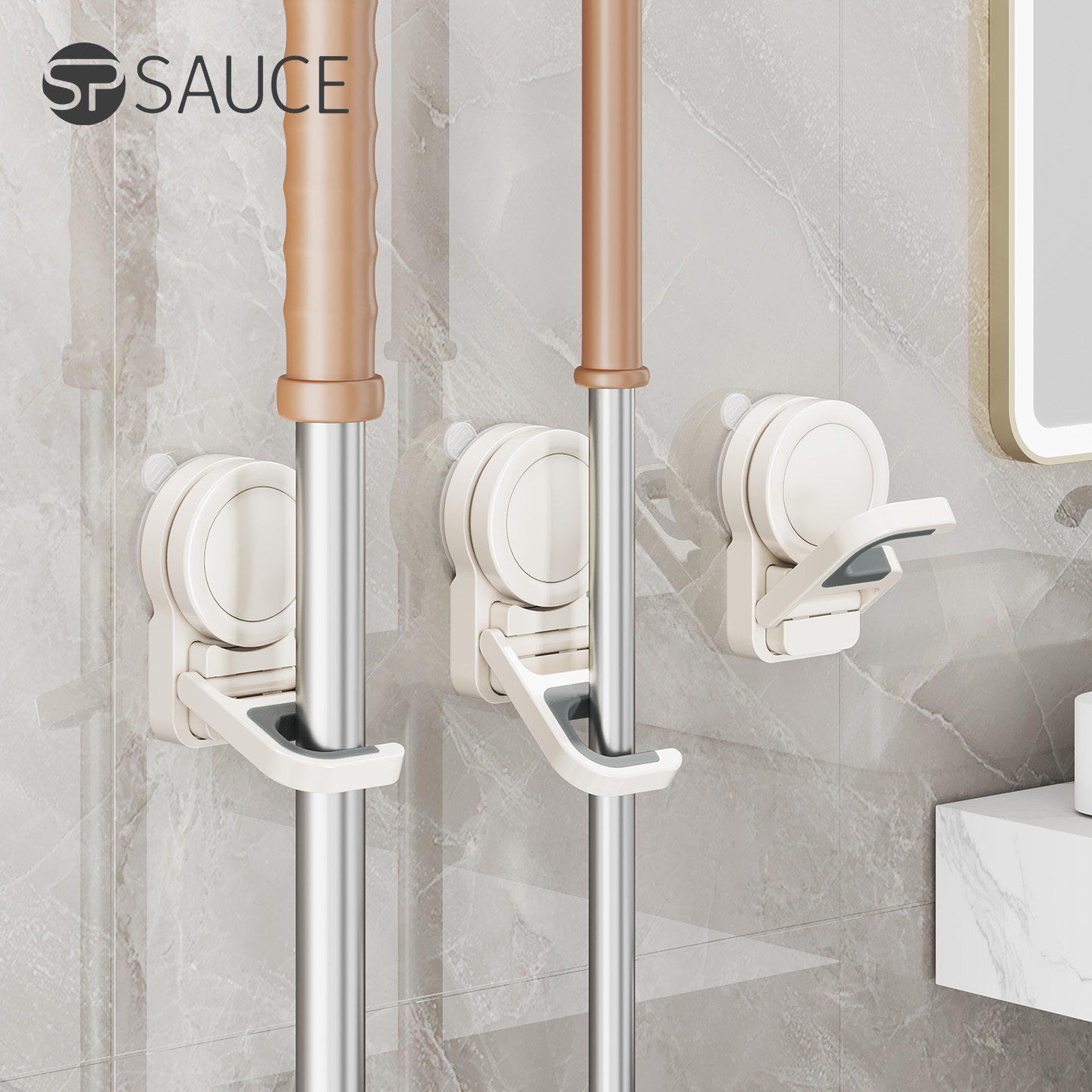 吸盘拖把壁挂夹卫生间支架