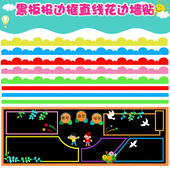 幼儿园教室装 饰品墙贴不织布栏杆黑板报相框贴波浪条泡沫花边条装