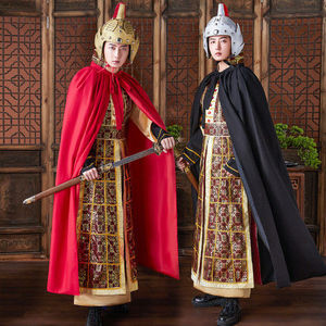 汉服将军汉朝古装统领侠客唐朝武将服装古代士兵盔甲演出戏曲铠甲