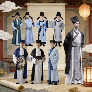 古装孔子孟子老子演出服唐宋朝八大家服饰李白杜甫苏轼诗人服装