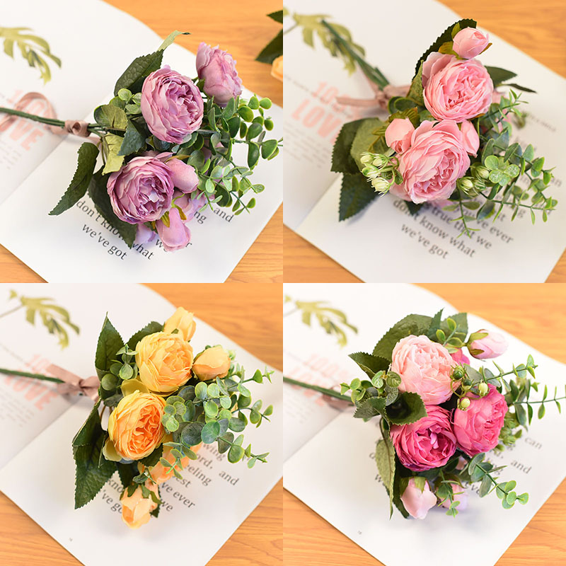 小清新手捧花仿真花束套装客厅餐桌手札花束插花摆件