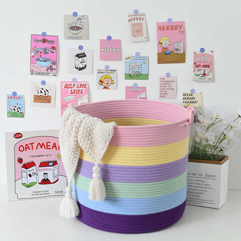 彩虹客厅大容量手工脏衣篮