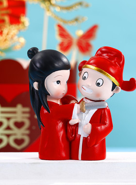 结婚礼物娃娃压床一对金童玉女