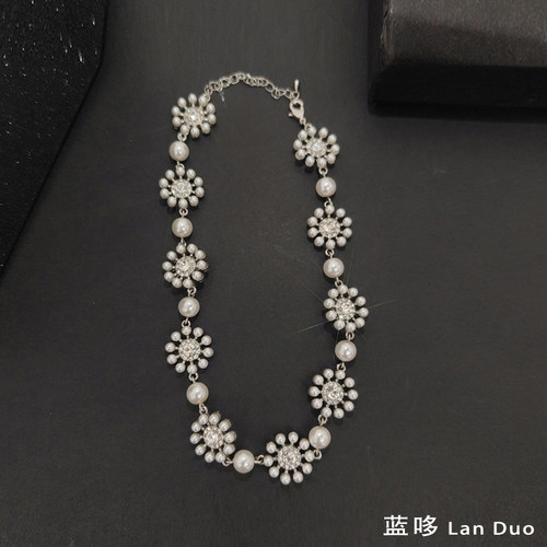 同款choker满钻项圈珍珠锁骨链女