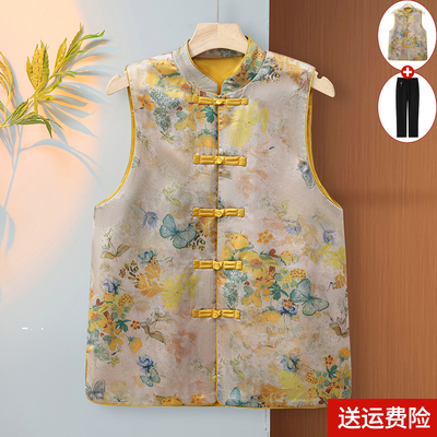 妈妈装春秋时尚马甲国风外套百搭