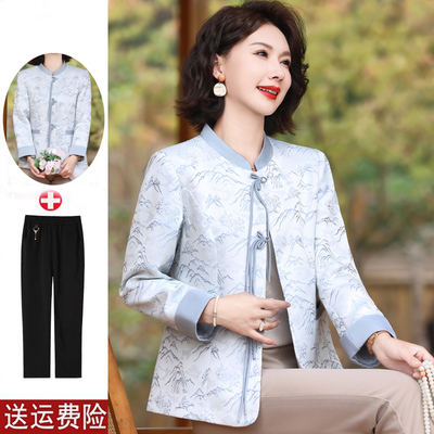 妈妈装春秋时尚国风外套中式百搭