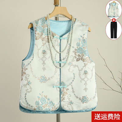 妈妈装春秋时尚国风马甲外套百搭