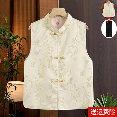 妈妈装春秋时尚国风马甲外套百搭