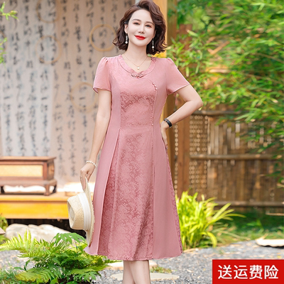 妈妈装夏季短袖国风连衣裙时尚女