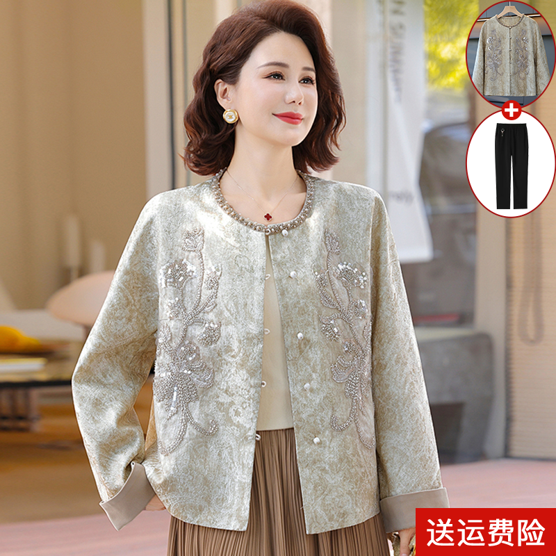 妈妈装春秋国风小香风外套夹克女