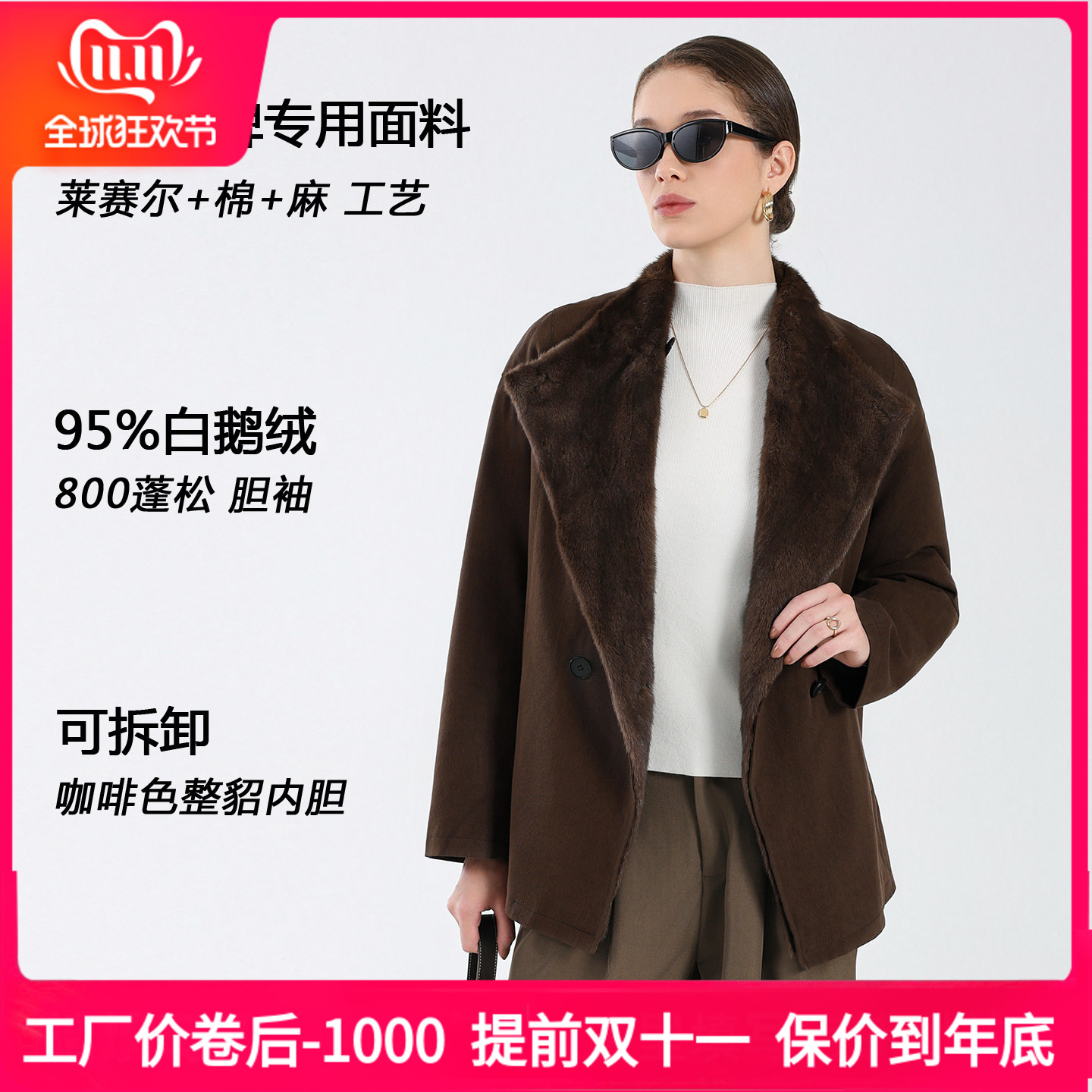 老钱风短款水貂毛内胆派克服女
