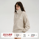 LOSTCTRL 秋季新款刺绣LOGO混纺慵懒风松弛感高领排扣宽松毛衣