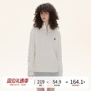 慵懒风软糯毛衣 男女秋冬新款 LOSTCTRL美式 半拉链麻花针织衫