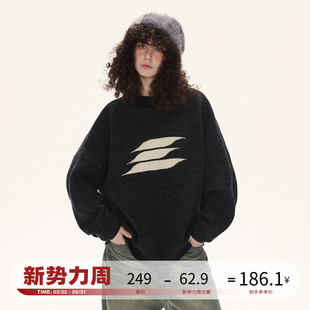 LOSTCTRL原创设计潮牌logo毛衣男女秋冬慵懒风宽松针织衫 外套毛衫