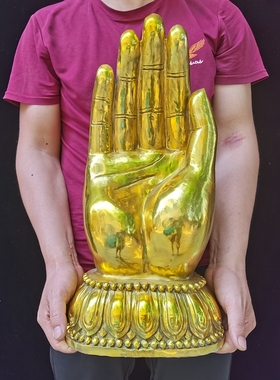 纯铜佛手如来镇宅供奉桌面摆件