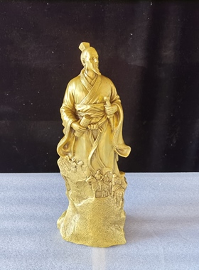 纯铜孙膑铜像桌面工艺摆件