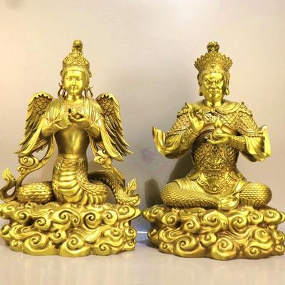 铜蟒太爷蟒太奶神像摆件纯铜坐像一工大号保家蛇蟒铜像东北五仙