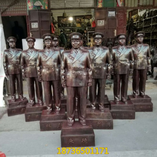 纯铜十大元帅铜像朱德林彪徐向前彭德怀贺龙陈毅刘伯承聂荣罗荣桓