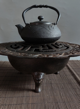 铸铁火炉烹茶取暖热水户外民俗