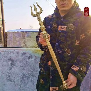 纯铜法器金刚杵三叉金刚棍降魔棍韦陀法器天杖密宗藏佛法器打神鞭