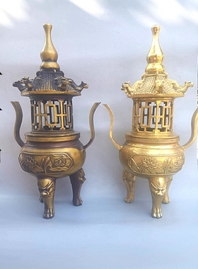 香炉纯铜宝塔摆件炼丹