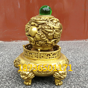 纯铜时来运转九转乾坤貔貅二龙戏珠桌面摆件家居客厅店铺