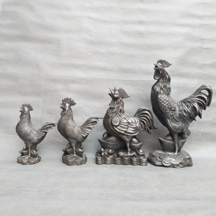 铁公鸡摆件仿古元宝钱财字福字鸡家居装饰门庭客厅玄关桌面工艺品