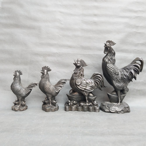 铁公鸡摆件聚财铁中式