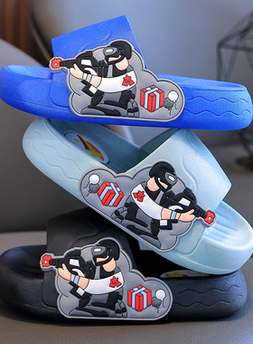 卡通战士儿童拖鞋男童加厚底软底防滑室内静音中大童男女孩凉拖鞋