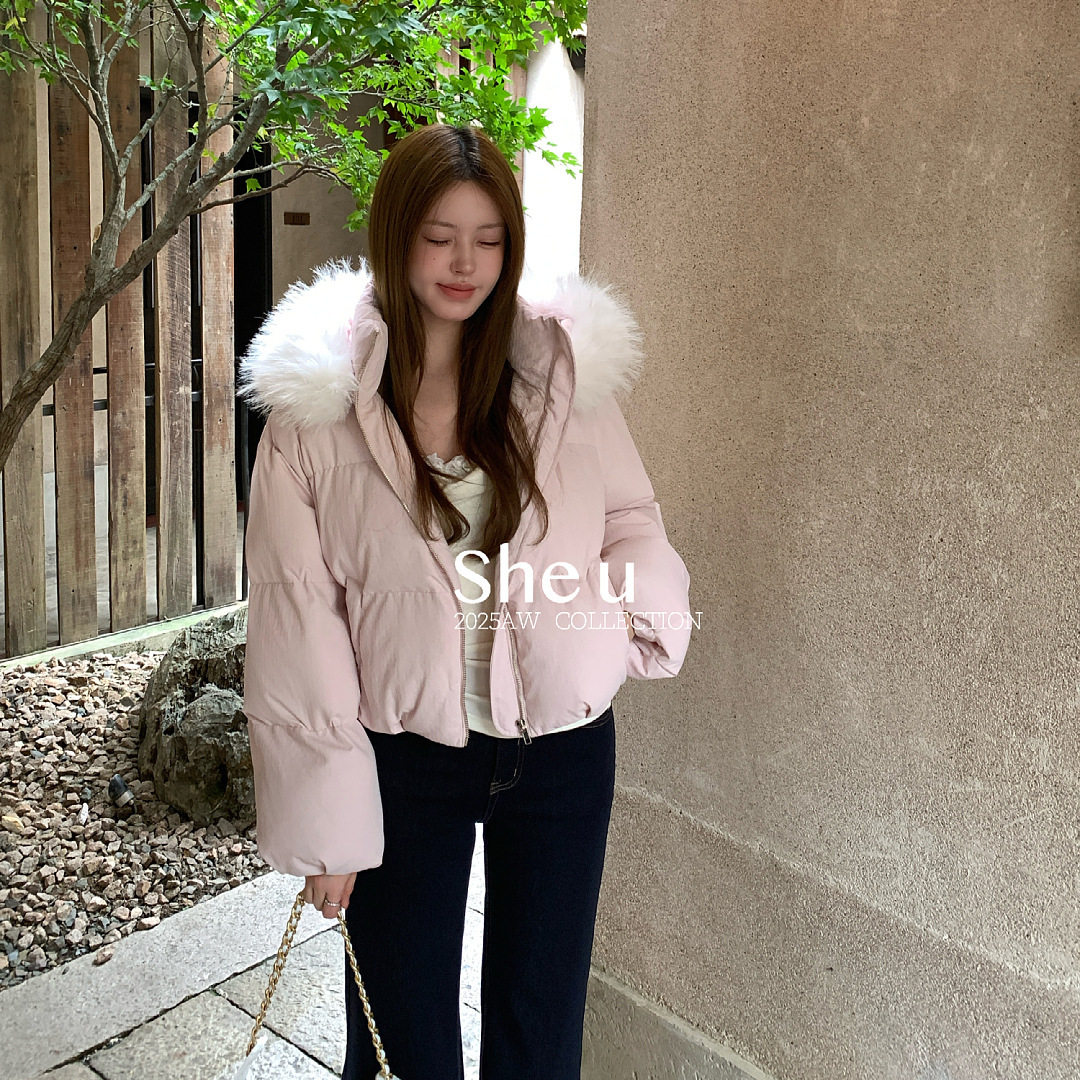 韩系美式复古毛领连帽外服2025冬百搭50白鸭绒羽绒服,女装/女士精品,羽绒服,淘宝优惠券,粉丝福利购,淘宝优惠卷