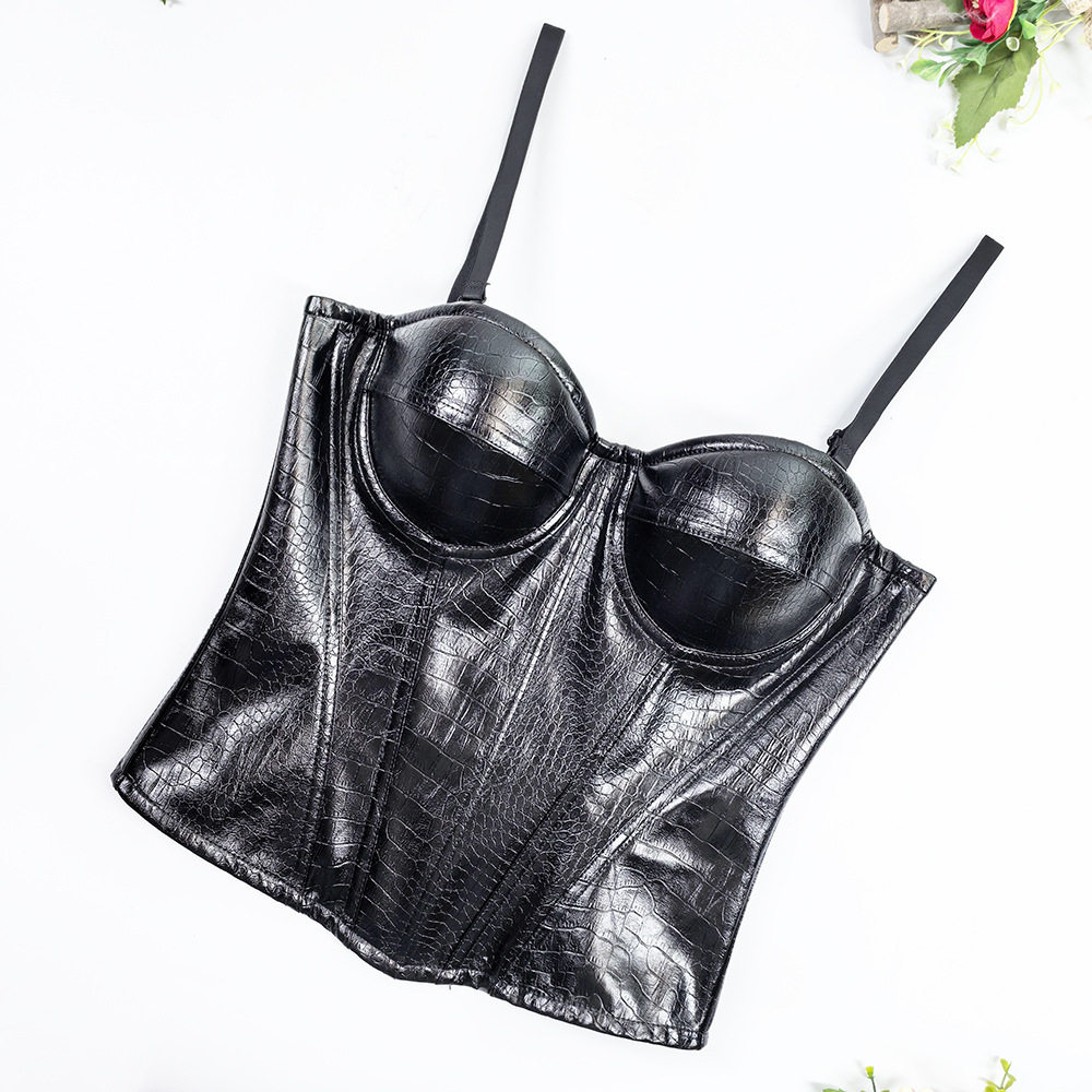 202新款鳄鱼纹PU皮吊带外穿聚拢托胸上衣辣妹鱼骨胸衣,女士内衣/男士内衣/家居服,塑身上衣,淘宝优惠券,粉丝福利购,淘宝优惠卷