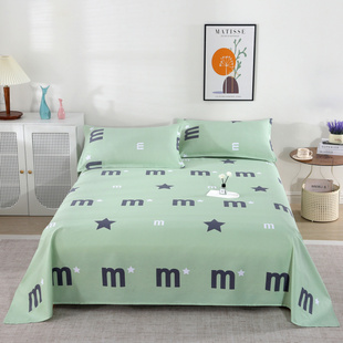 一缕阳光全棉床单单件学生宿舍单人床1.5m/1.8米双人纯棉被单褥单