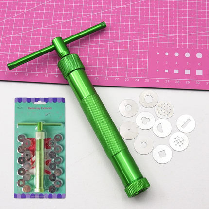 旋转挤泥器软陶泥工具粘土油泥花边挤泥枪美国土陶艺泥塑拉花泥枪