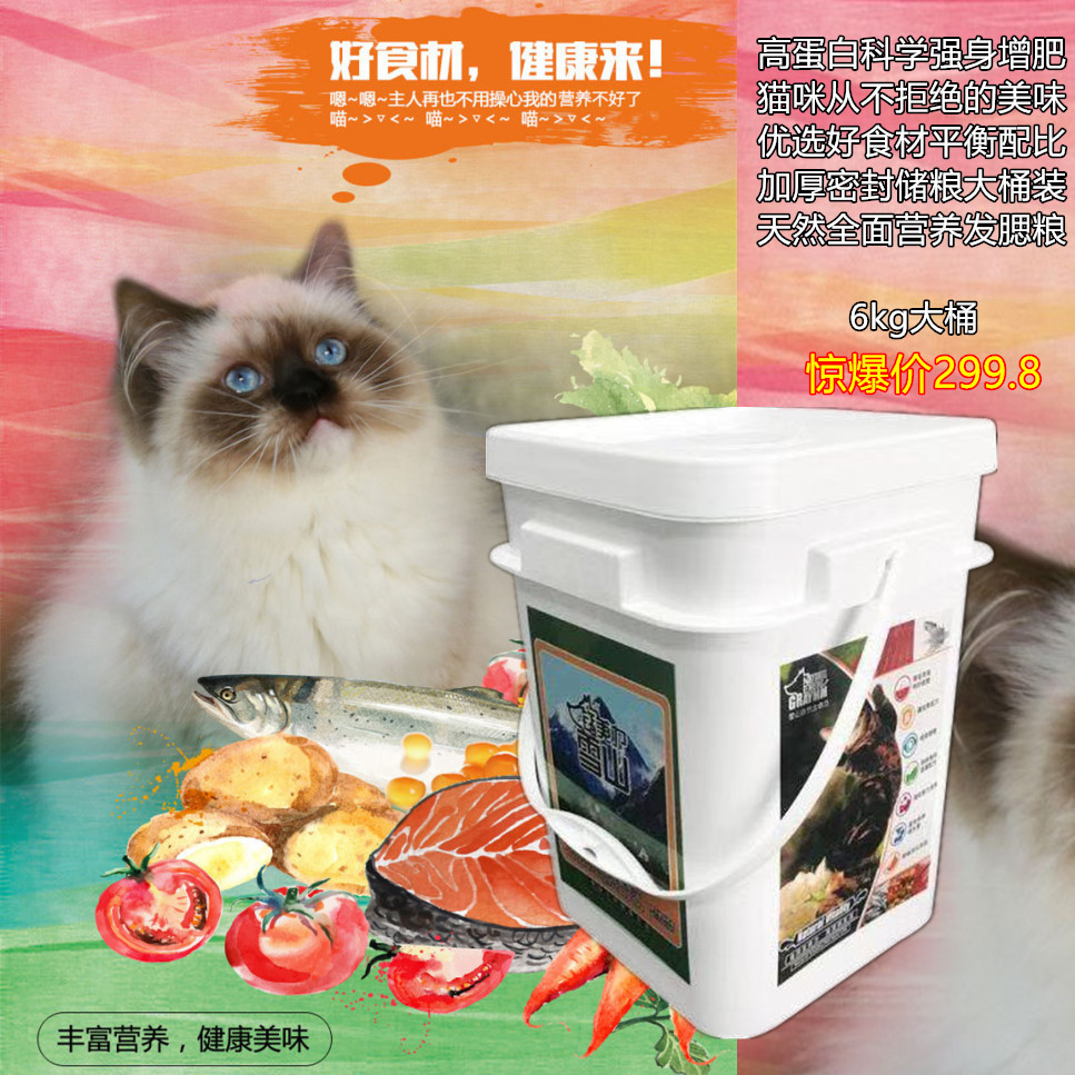雪山三文鱼鲜肉桶装猫粮多省包邮图片