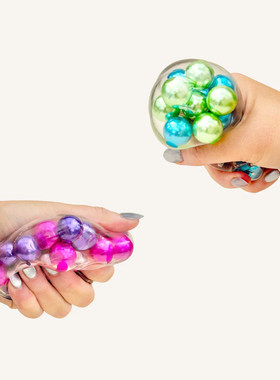 创意新款电镀色珍珠球魔方减压捏捏吵吵球立方体解压发泄玩具礼物